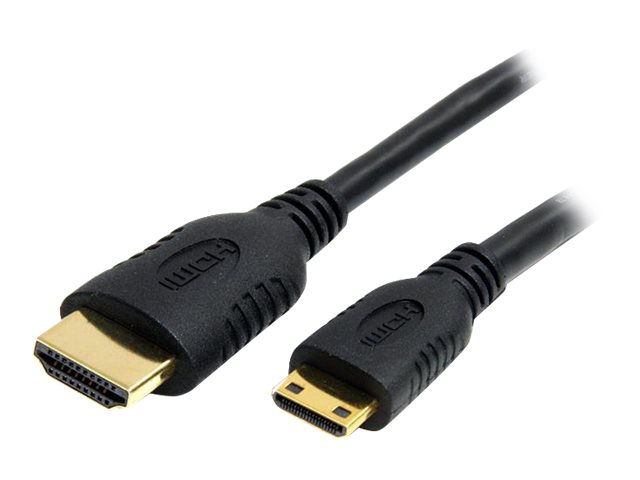 StarTech.com 1m High Speed HDMI Cable with Ethernet HDMI to HDMI Mini - HDMI cable with Ethernet - HDMI male to 19 pin mini HDMI Type C male - 1 m - shielded - black