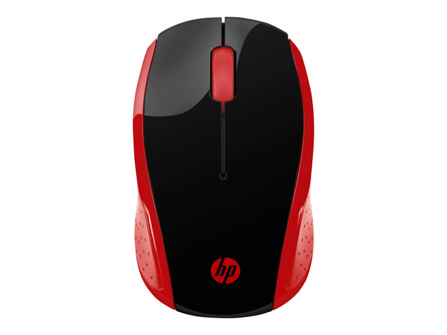 HP 200 - Mouse - right and left-handed - optical - wireless - 2.4 GHz - USB wireless receiver - red - for HP 20, 22, 24, 27, 460, Pavilion 24, 27, 590, 595, TP01, Pavilion Laptop 14, 15