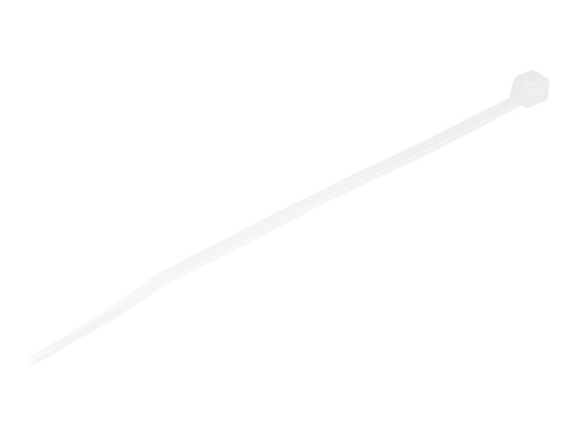 StarTech.com 10cm(4\") Cable Ties, 2mm(1/16\") wide, 22mm(7/8\") Bundle Diameter, 8kg(18lb) Tensile Strength, Nylon Self Locking Zip Ties with Curved Tip, 94V-2/UL Listed, 100 Pack, White - Nylon 66 Plastic - TAA (CBMZT4N) - Cable tie - 10.16 cm - white - TAA Compliant (pack of 100) - for StarTech.com 1U