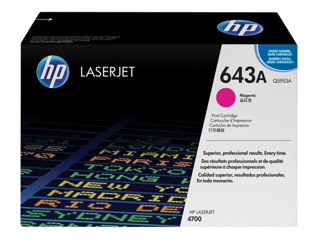 HP 643A - Magenta - original - LaserJet - toner cartridge (Q5953A) - for Color LaserJet 4700, 4700dn, 4700dtn, 4700n, 4700ph+
