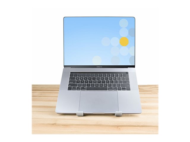 StarTech.com Foldable Laptop Riser Stand, Portable Height Adjustable Ergonomic Laptop Stand, Ventilated Aluminum Frame Supports 22lb (10Kg), Tilt/Raised/Angled Laptop/Tablet Stand, Collapsible Design - Notebook stand - desktop - up to 15.6\" - silver