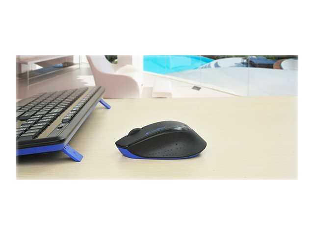 Logitech Wireless Combo MK345 - Keyboard and mouse set - wireless - 2.4 GHz - French - black, blue