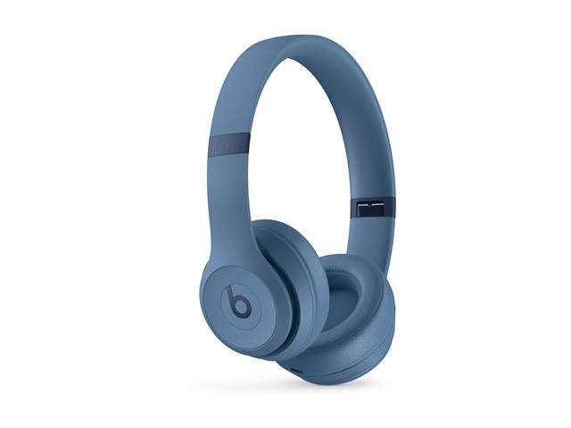 Beats Solo 4 - Headphones with mic - on-ear - Bluetooth - wireless - 3.5 mm jack, USB-C - noise isolating - slate blue