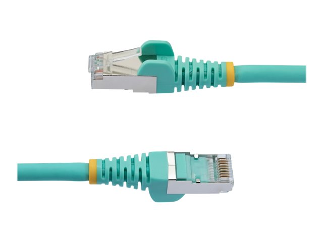 StarTech.com 7m CAT6a Ethernet Cable - Aqua - Low Smoke Zero Halogen (LSZH) - 10GbE 500MHz 100W PoE++ Snagless RJ-45 w/Strain Reliefs S/FTP Network Patch Cord - Patch cable - RJ-45 (M) to RJ-45 (M) - 7 m - S/FTP - CAT 6a - IEEE 802.3bt - snagless, stranded, molded, halogen-free - aqua