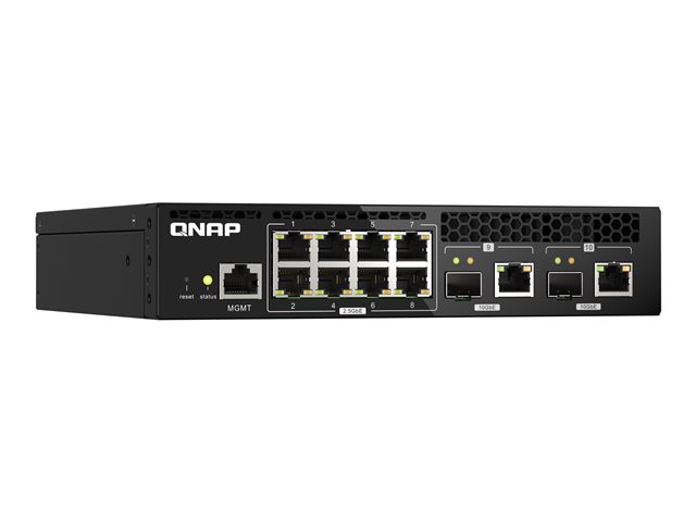 QNAP QSW-M2108R-2C - Switch - Managed - 8 x 2.5GBase-T + 2 x combo 10 Gigabit SFP+/RJ-45 - desktop, rack-mountable