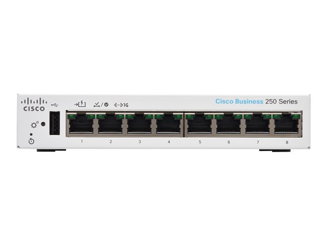 Cisco Business 250 Series CBS250-8T-D - Switch - L3 - smart - 8 x 10/100/1000 - desktop