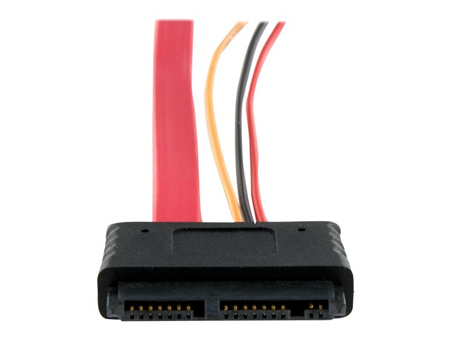 StarTech.com 12in Micro SATA to SATA with SATA Power Adapter Cable (MCSATAF12S) - SATA cable - Serial ATA 150/300/600 - Micro SATA (R) to SATA, SATA power - 30 cm - red