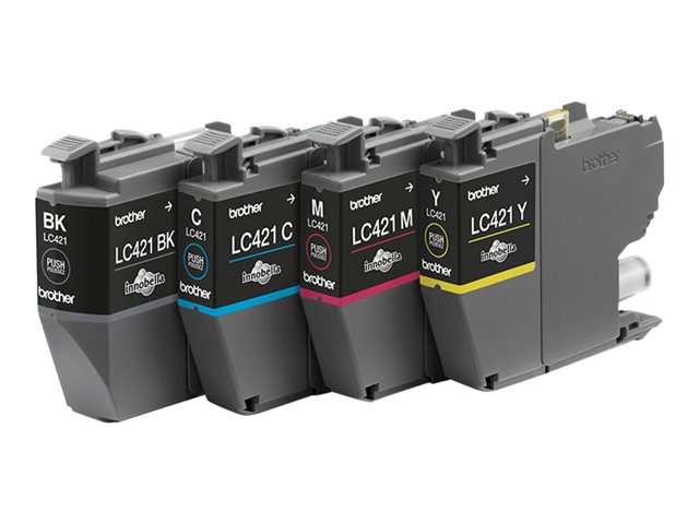 Brother LC421 - 4-pack - black, yellow, cyan, magenta - original - ink cartridge - for Brother DCP-J1140DW, MFC-J1010DW, MFC-J1012DW