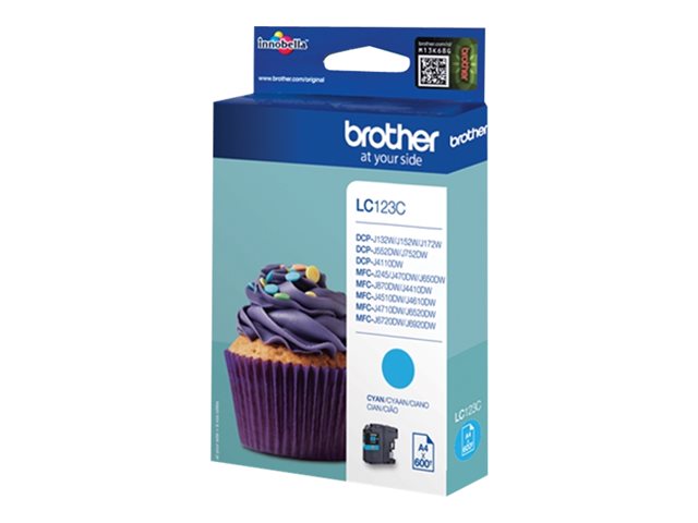 Brother LC123C - High Yield - cyan - original - ink cartridge - for Brother DCP-J132, J152, J172, J552, J752, MFC-J245, J470, J650, J6520, J6720, J6920, J870
