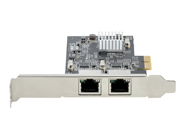 StarTech.com 2-Port 2.5Gbps NBASE-T PCIe Network Card, Intel I225-V, Dual-Port Computer Network Card, Multi-Gigabit NIC, PCI Express Server LAN Card, Desktop Ethernet Interface - Network adapter - PCIe 2.0 x2 low profile - 10M/100M/1G/2.5 Gigabit Ethernet x 2 - black