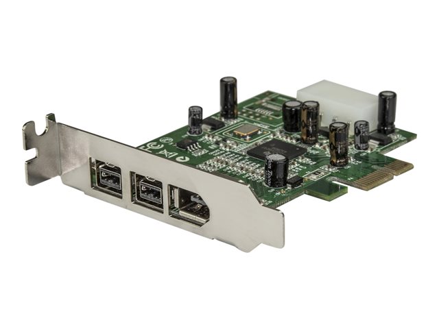 StarTech.com 3 Port 2b 1a Low Profile 1394 PCI Express FireWire Card Adapter - FireWire adapter - PCIe low profile - FireWire 800 - 2 ports + 1 x FireWire