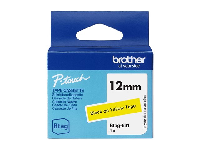 Brother BTAG-631 - Black on yellow - Roll (1.2 cm x 4 m) 1 cassette(s) hanging box - label tape