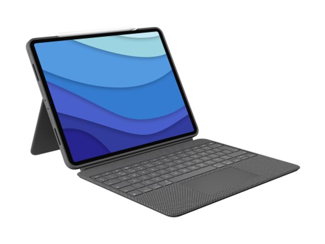 Logitech Combo Touch - Keyboard and folio case - with trackpad - backlit - Apple Smart connector - QWERTY - UK - graphite - for Apple 11-inch iPad Pro (M4)