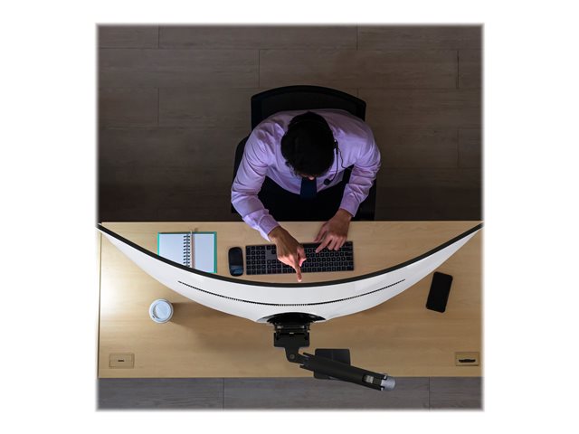 Ergotron HX - Mounting kit (articulating arm, desk clamp mount, grommet mount, mounting hardware, extension part, HD pivot) - Constant Force Technology - for LCD display/ curved LCD display - matte black - screen size: up to 49\"