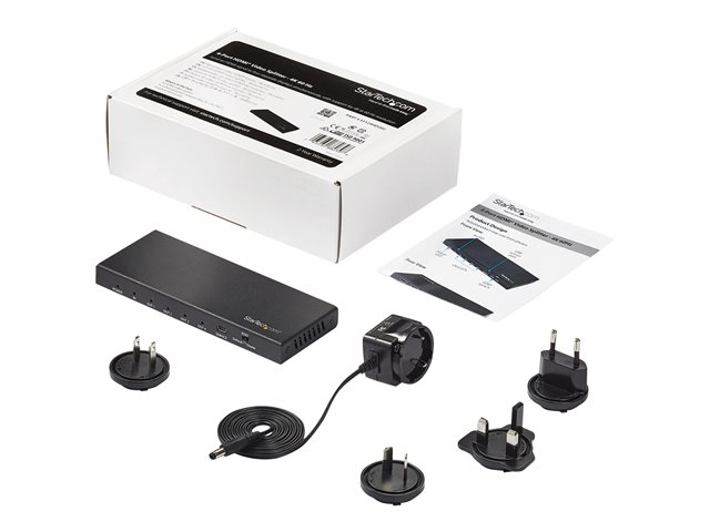 StarTech.com HDMI Splitter - 4-Port - 4K 60Hz - HDMI Splitter 1 In 4 Out - 4 Way HDMI Splitter - HDMI Port Splitter (ST124HD202) - Video/audio splitter - 4 x HDMI - desktop