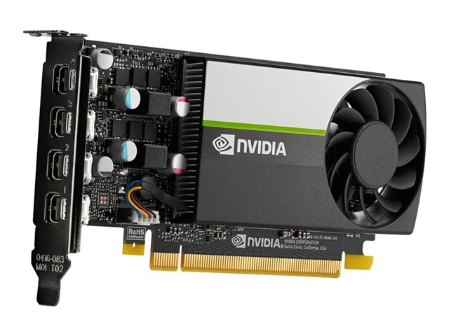 NVIDIA Quadro RTX T1000 - Graphics card - Quadro RTX T1000 - 8 GB GDDR6 - PCIe 3.0 x16 - 4 x Mini DisplayPort - for ThinkSystem SR250 V2 7D7Q, 7D7R, ST250 V2 7D8F, 7D8G, ST50 V2 7D8J, 7D8K