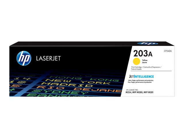 HP 203A - Yellow - original - LaserJet - toner cartridge (CF542A) - for Color LaserJet Pro M254dw, M254nw, MFP M280nw, MFP M281cdw, MFP M281fdn, MFP M281fdw