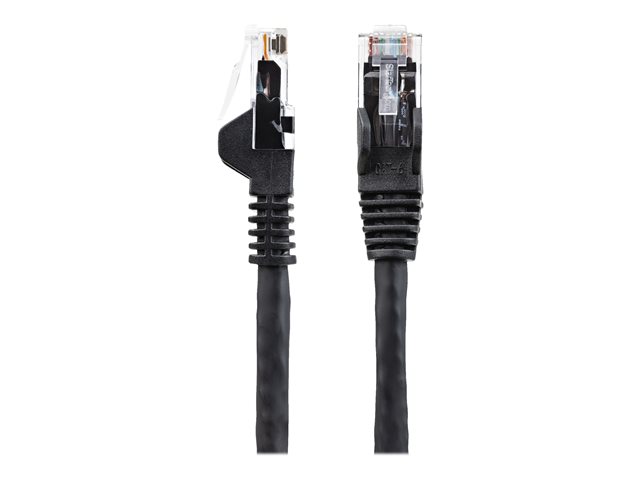 StarTech.com 50cm LSZH CAT6 Ethernet Cable, 10 Gigabit Snagless RJ45 100W PoE Network Patch Cord with Strain Relief, CAT 6 10GbE UTP, Black, Individually Tested/ETL, Low Smoke Zero Halogen - Category 6 - 24AWG (N6LPATCH50CMBK) - Patch cable - RJ-45 (