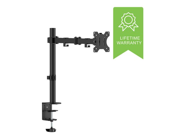 VISION Monitor Desk Post Mount - LIFETIME WARRANTY - fits display 13-32\" with VESA sizes 75 x 75 or 100 x 100 - 2-part arm - rotate - quick-release - swivel and tilt - clamp or grommet - post height 440 mm / 17\" - max reach 460 mm / 18\" - SWL 8 kg /