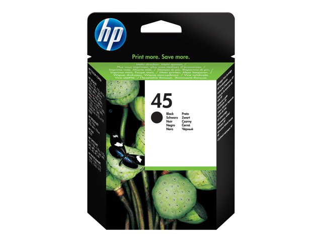 HP 45 Large - 42 ml - Large - black - original - ink cartridge - for Deskjet 12XX, Officejet g55, g85, k60, R40, R60, R80, T45, T65, Officejet Pro 11XX