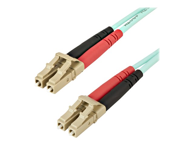 StarTech.com Aqua OM4 Duplex Multimode Fiber - 2m / 6 ft - 100 Gb - 50/125 - OM4 Fiber - LC to LC Fiber Patch Cable (450FBLCLC2) - Network cable - LC multi-mode (M) to LC multi-mode (M) - 2 m - fibre optic - duplex - 50 / 125 micron - OM4 - aqua