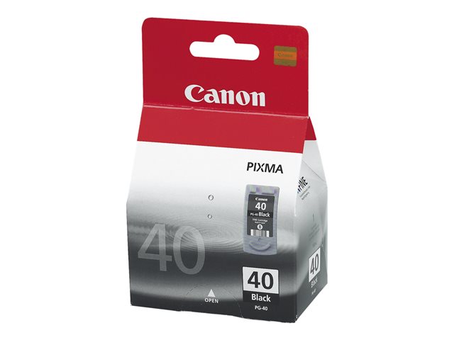 Canon PG-40BK - 16 ml - High Yield - pigmented black - original - ink cartridge - for FAX JX210, PIXMA iP1800, iP1900, iP2600, MP140, MP190, MP210, MP220, MP470, MX300, MX310