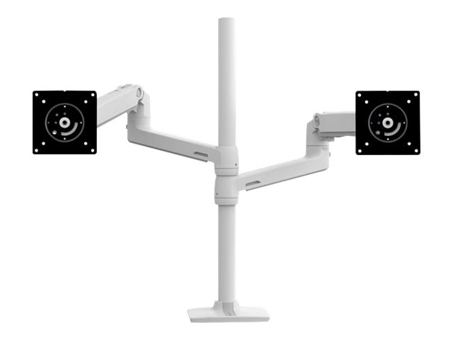 Ergotron LX - Mounting kit (dual stacking arm, tall pole) - for 2 LCD displays - aluminium - white - screen size: up to 40\" - desk-mountable