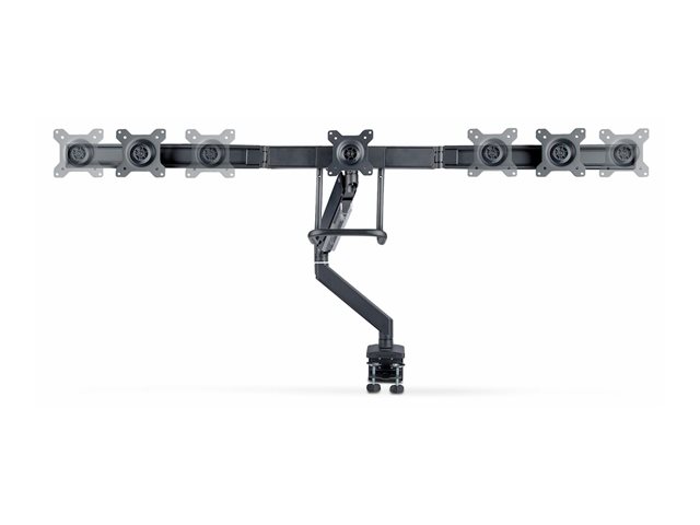 StarTech.com Crossbar Triple Monitor Desk Mount, VESA 75x75/100x100 - Mounting kit - adjustable arm - for 3 LCD displays - triple monitor mount - aluminium, steel, plastic - black - screen size: 17\"-27\" - desk-mountable