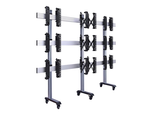 B-TECH System X BT8371 - Cart - for 3x3 video wall - stand - black - screen size: 46\"-55\" - mounting interface: up to 600 x 400 mm