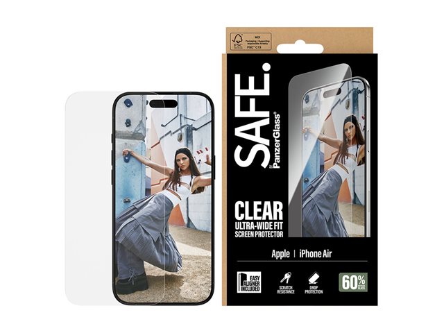 SAFE by PanzerGlass Screen Protector iPhone Air Ultra- Wide Fit w. EasyAligner