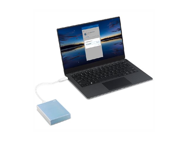 Seagate One Touch STKY2000402 - Hard drive - 2 TB - external (portable) - USB 3.0 - light blue - with Seagate Rescue Data Recovery
