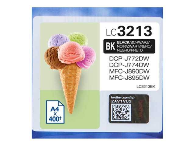 Brother LC3213BK - Black - original - ink cartridge - for Brother DCP-J572, DCP-J772, DCP-J774, MFC-J890, MFC-J895
