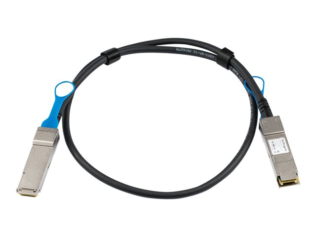 StarTech.com MSA Uncoded Compatible 1m 40G QSFP+ to QSFP+ Direct Attach Breakout Cable Twinax, 40 GbE QSFP+ Copper DAC 40 Gbps Low Power Passive Transceiver Module DAC, 40GE QSFP+ Cable - Lifetime Warranty (QSFP40GPC1M) - 40GBase direct attach cable - QSFP+ latched to QSFP+ latched - 1 m - twinaxial - SFF-8436 - passive - black
