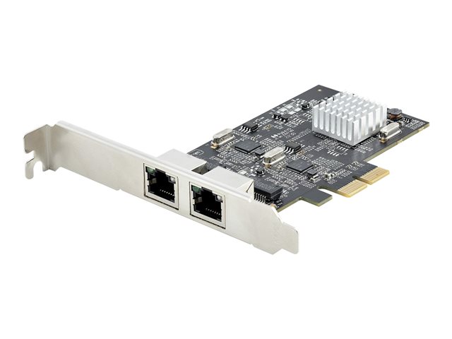 StarTech.com 2-Port 2.5Gbps NBASE-T PCIe Network Card, Intel I225-V, Dual-Port Computer Network Card, Multi-Gigabit NIC, PCI Express Server LAN Card, Desktop Ethernet Interface - Network adapter - PCIe 2.0 x2 low profile - 10M/100M/1G/2.5 Gigabit Ethernet x 2 - black