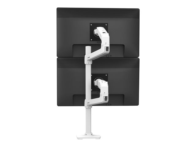Ergotron LX - Mounting kit (dual stacking arm, tall pole) - for 2 LCD displays - aluminium - white - screen size: up to 40\" - desk-mountable