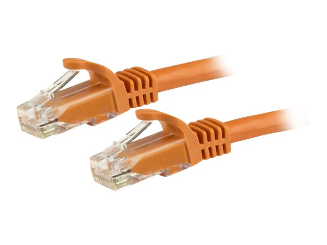 StarTech.com 3m CAT6 Ethernet Cable, 10 Gigabit Snagless RJ45 650MHz 100W PoE Patch Cord, CAT 6 10GbE UTP Network Cable w/Strain Relief, Orange, Fluke Tested/Wiring is UL Certified/TIA - Category 6 - 24AWG (N6PATC3MOR) - Patch cable - RJ-45 (M) to RJ-45 (M) - 3 m - UTP - CAT 6 - molded, snagless - orange