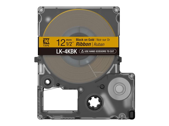 Epson LabelWorks LK-4KBK - Black on gold - Roll (1.2 cm x 5 m) 1 cassette(s) label tape - for LabelWorks LW-1000, 300, 400, 600, 700, 900, K400, Z5000, Z5010, Z700, Z710, Z900