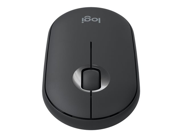 Logitech Pebble M350 - Mouse - optical - 3 buttons - wireless - Bluetooth, 2.4 GHz - USB wireless receiver - graphite
