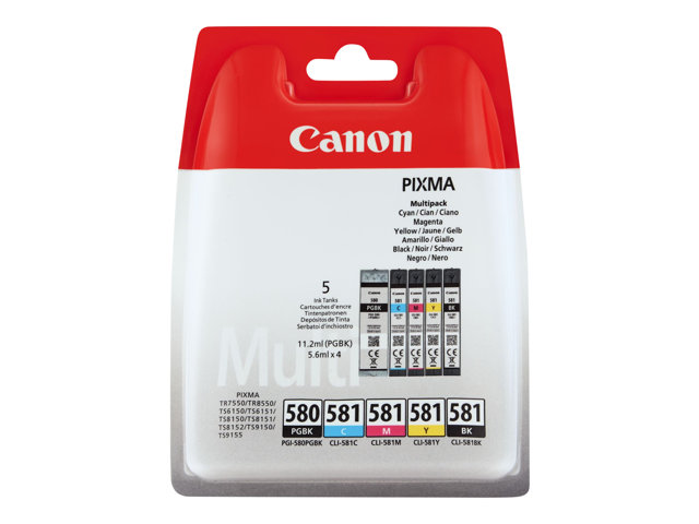 Canon CLI-581 BK/C/M/Y Multi Pack - 4-pack - 5.6 ml - black, yellow, cyan, magenta - original - box - ink tank - for PIXMA TS6251, TS6350, TS6351, TS705, TS8252, TS8350, TS8351, TS8352, TS9550, TS9551