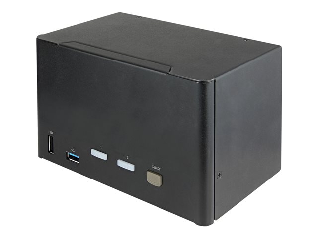 StarTech.com 2 Port Quad Monitor DisplayPort KVM Switch, 4K 60Hz UHD HDR, Desktop 4K DP 1.2 KVM with 2 Port USB 3.0 Hub (5Gbps) & 4x USB 2.0 HID Ports, Audio, Hotkey Switching, TAA - Keyboard/Video/Mouse Switch - KVM / audio switch - 2 x KVM / audio - desktop - TAA Compliant