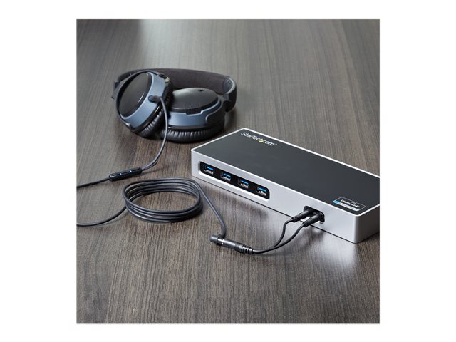StarTech.com 3.5mm 4 Position to 2x 3 Position 3.5mm Headset Splitter Adapter - F/M - 3.5mm headset Adapter Cable (MUYHSFMM) - Headset splitter - mini-phone stereo 3.5 mm male to 4-pole mini jack female - black - for P/N: MUHSMF2M, PEXSOUND7CH