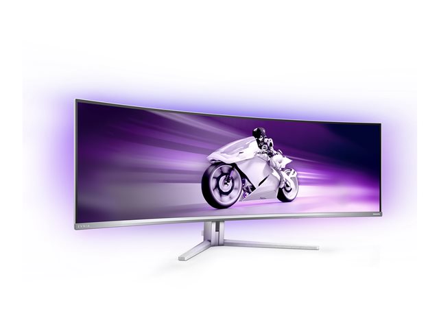 Philips Evnia 8000 49M2C8900L - OLED monitor - gaming - curved - 49\" (48.9\" viewable) - 5120 x 1440 Dual Quad HD @ 144 Hz - 1000 cd/m² - 1000000:1 - DisplayHDR 400 True Black - 0.03 ms - 2xHDMI, DisplayPort, USB-C - speakers with subwoofer - white