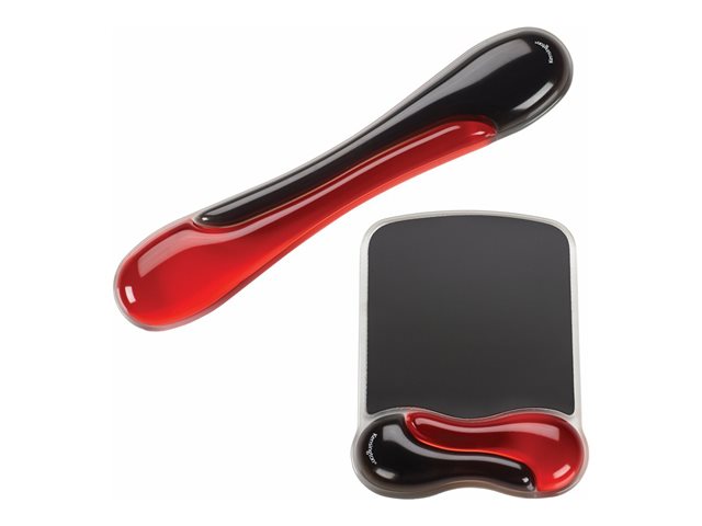 Kensington Duo Gel Mouse Pad Wrist Rest - Mouse pad with wrist pillow - black, red - TAA Compliant