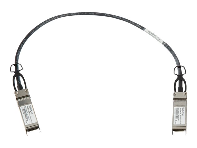 StarTech.com MSA Uncoded Compatible 0.5m 10G SFP+ to SFP+ Direct Attach Breakout Cable Twinax, 10 GbE SFP+ Copper DAC 10 Gbps Low Power Passive Transceiver Module DAC, 10GE Breakout Cable - Lifetime Warranty (SFP10GPC05M) - 10GBase direct attach cabl