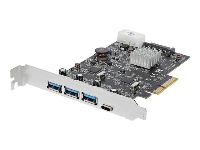 StarTech.com 4 Port USB 3.1 PCIe Card - 1x USB C & 2x A - 2 10Gbps Channels (PEXUS313AC2V) - USB adapter - PCIe 3.0 x4 - USB 3.1 Gen 2 x 3 + USB-C 3.1 Gen 2 x 1 - for P/N: HB31C2A1CGS, HB31C3A1CS, HB31C4AS, USB3C2ESAT3