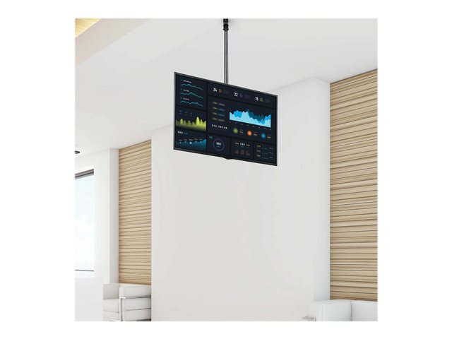 StarTech.com Ceiling TV Mount - 1.8' to 3' Short Pole - Full Motion - Supports Displays 32\" to 75\" - For VESA Mount Compatible TVs (FPCEILPTBSP) - Bracket - for flat panel - heavy duty steel - black - screen size: 37\"-75\" - ceiling mountable - for P/