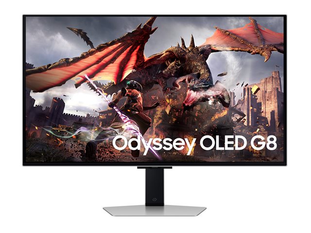 Samsung Odyssey OLED G8 S32DG802SU - OLED monitor - Smart - gaming - 32\" - 3840 x 2160 4K @ 240 Hz - 250 cd/m² - 1000000:1 - HDR10+ Gaming - 0.03 ms - 2xHDMI, DisplayPort - speakers - silver
