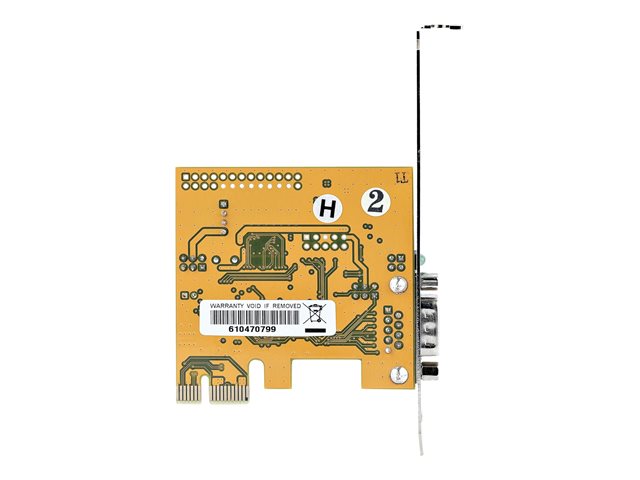 StarTech.com PCI Express Serial Card, PCIe to RS232 (DB9) Serial Interface Card, PC Serial Card with 16C1050 UART, Standard or Low Profile Brackets, COM Retention, For Windows & Linux - PCIe to DB9 Card (11050-PC-SERIAL-CARD) - Serial adapter - PCIe 2.0 low profile - RS-232 x 1 - yellow