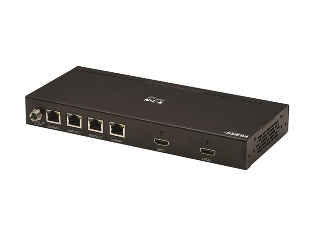 Eaton Tripp Lite Series HDMI over Cat6 Extender Kit, 4-Port Splitter/3x Pigtail Receivers - 4K 60 Hz, HDR, 4:4:4, PoC, 230 ft. (70.1 m), TAA - Video/audio extender - over CAT 6 - up to 70.1 m - TAA Compliant - for P/N: B127A-1P0-PH