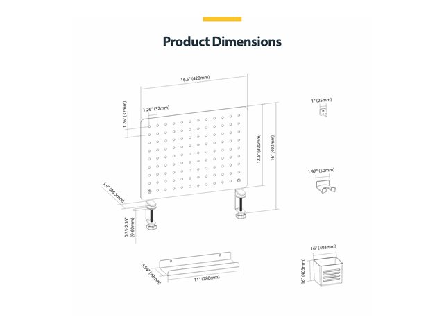 Clamp-On Pegboard Desktop Organizer